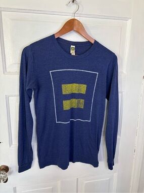 Human Rights Campaign Navy Long Sleeve Graphic Tee with HRC logo